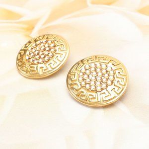 Women's Clip On Earrings Gold-Plated Rhinestone Non-Pierced Fashion Jewelry